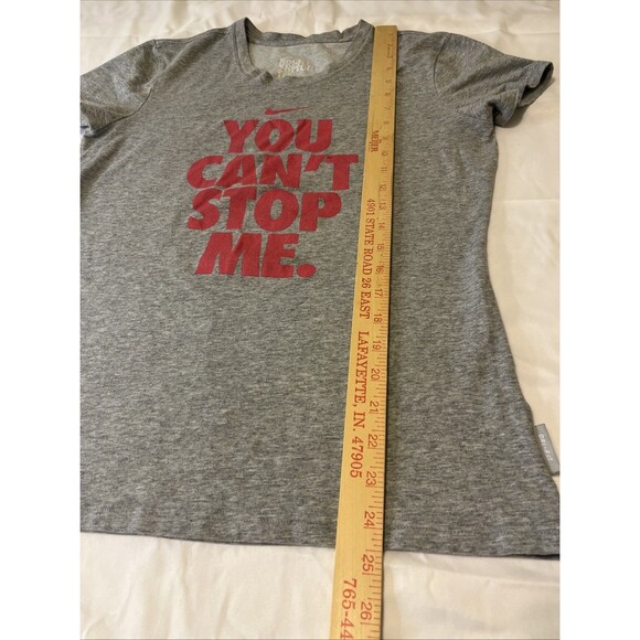 Nike Dri Fit Cotton Tee Women’s Med Grey Pink You Can’t Stop Me T Shirt - Picture 6 of 12